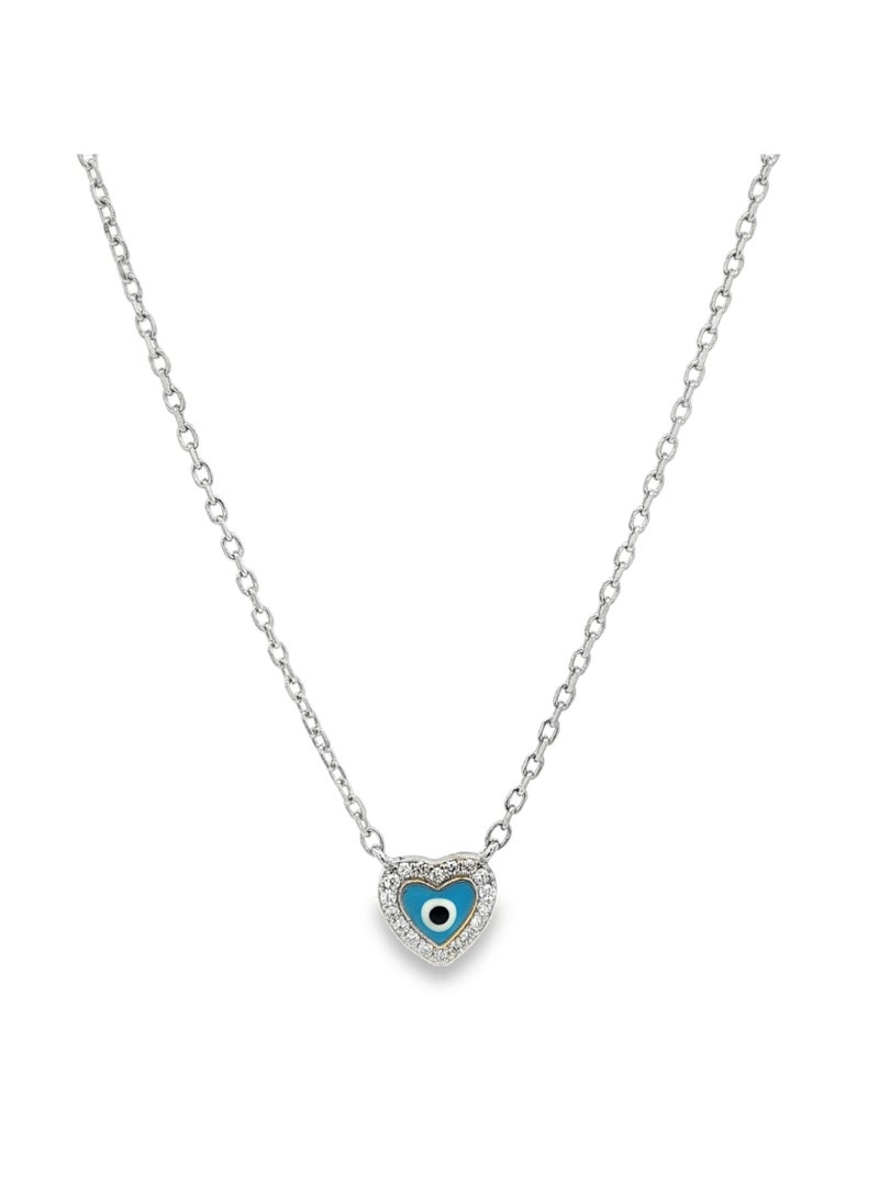 أيه كيه جويلز قلادة من الفضة عيار 925 بتصميم قلب مطلي بالمينا - Image 2